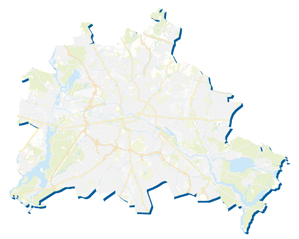 Karte von Berlin mit ausgewählten Sportstätten